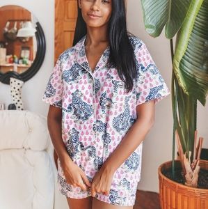Anthropologie Printfresh pajamas shorts set Tiger Queen. Sz 3X